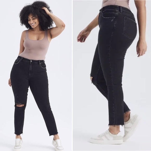 Abercrombie & Fitch Curve Love Distressed Jeans black - Picture 5 of 9